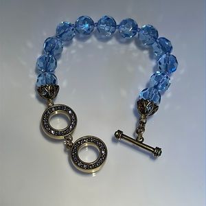 Heidi Daus blue crystal toggle bracelet